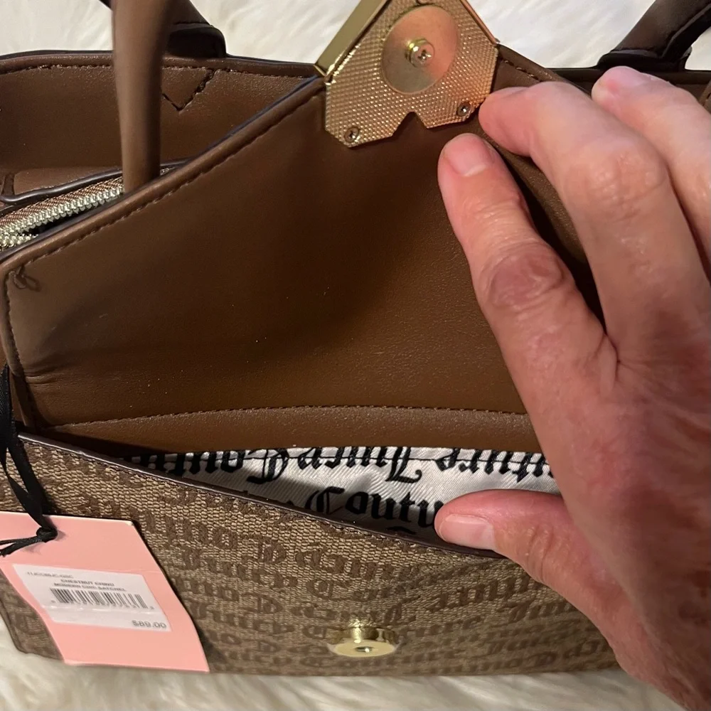 Juicy Couture‎ Brown Chestnut Chino and Tan Modern Chic Satchel Handbag